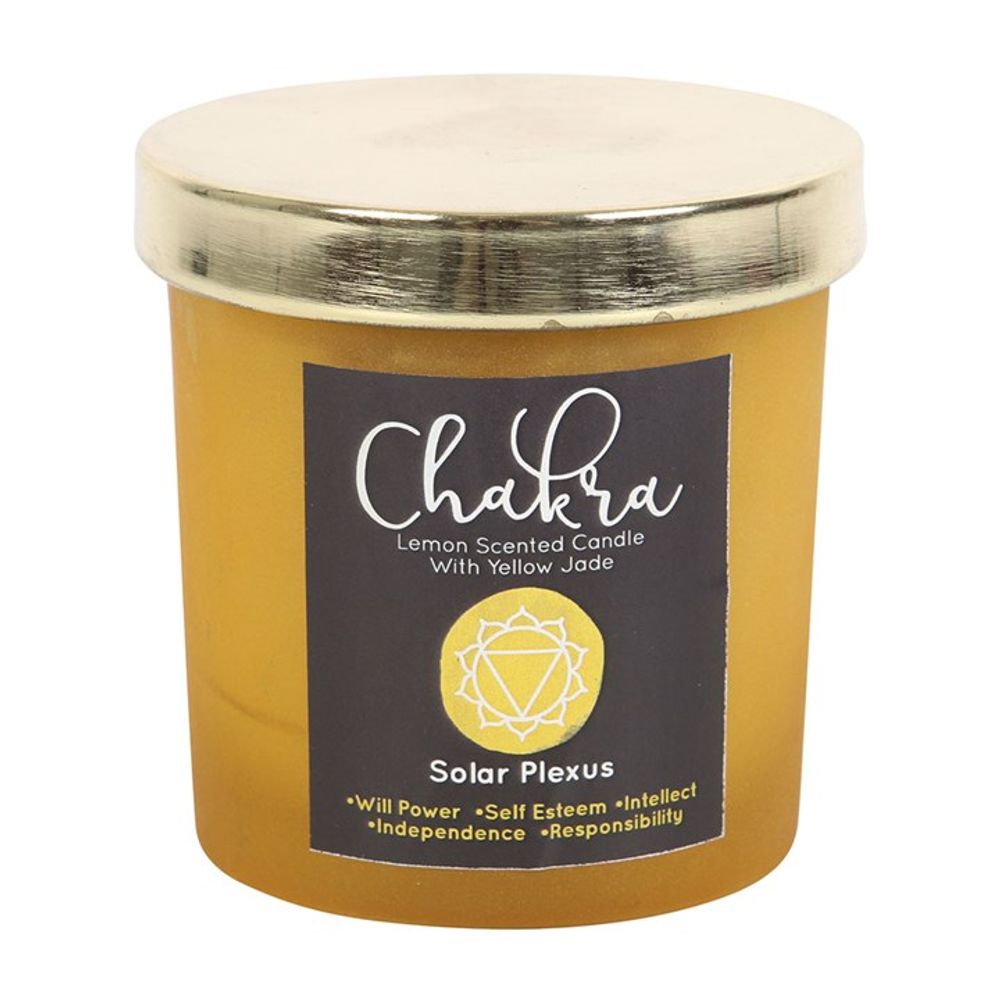 Solar Plexus Chakra Lemon Crystal Chip Candle: 3 - Candles By Gift Moments