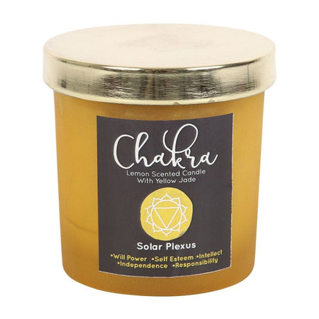 Solar Plexus Chakra Lemon Crystal Chip Candle: 3 - Candles By Gift Moments