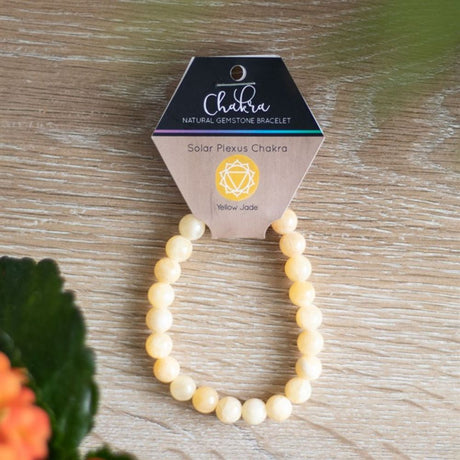 Solar Plexus Chakra Yellow Jade Gemstone Bracelet: 1 - Bracelets By Gift Moments