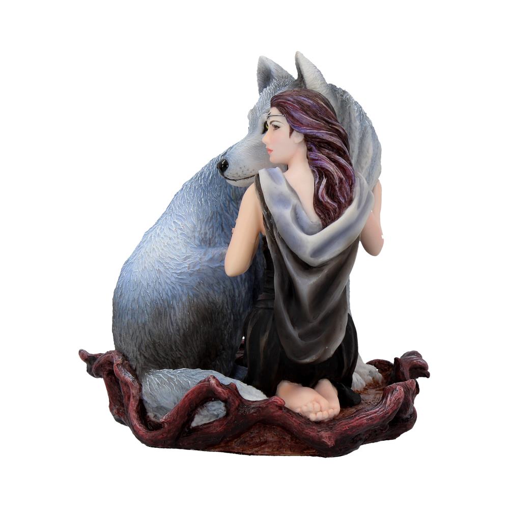 Soul Bond by Anne Stokes hand-painted wolf and woman resin figurine: 3 - Figurines Medium (15-29cm) By Anne Stokes