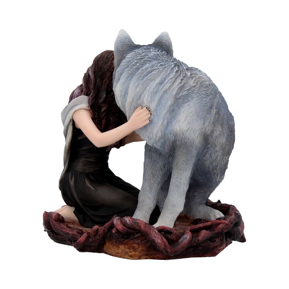 Soul Bond by Anne Stokes hand-painted wolf and woman resin figurine: 5 - Figurines Medium (15-29cm) By Anne Stokes