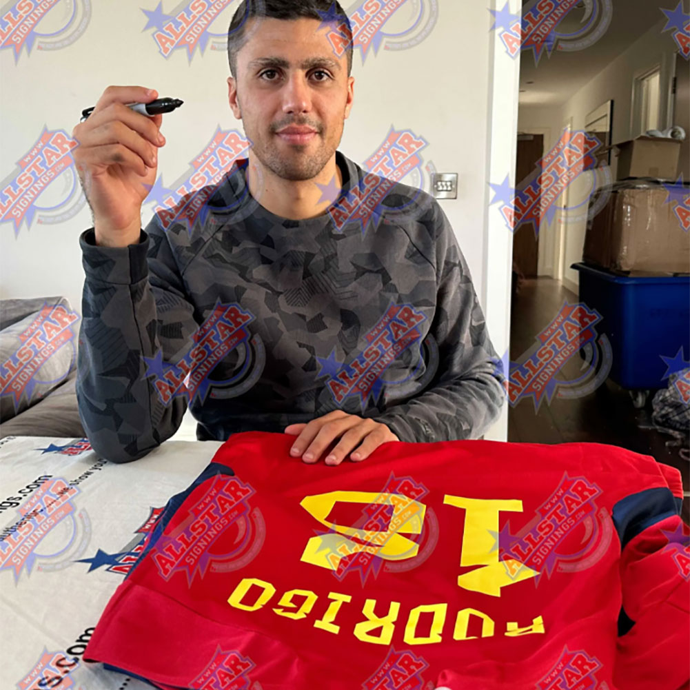 Spain Rodri Signed Shirt (Framed): 2 - Signed Memorabilia By Spain