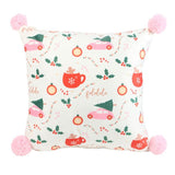 Christmas Fun Cushion with Pink Pom Poms: 1 - Cushions By Gift Moments
