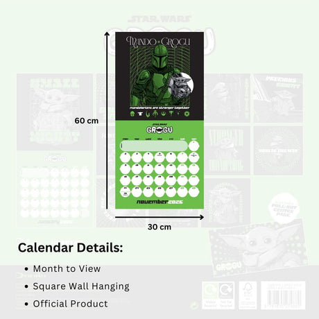 Star Wars: The Mandalorian Grogu Square Calendar 2026: 5 - Calendars By Star Wars: The Mandalorian
