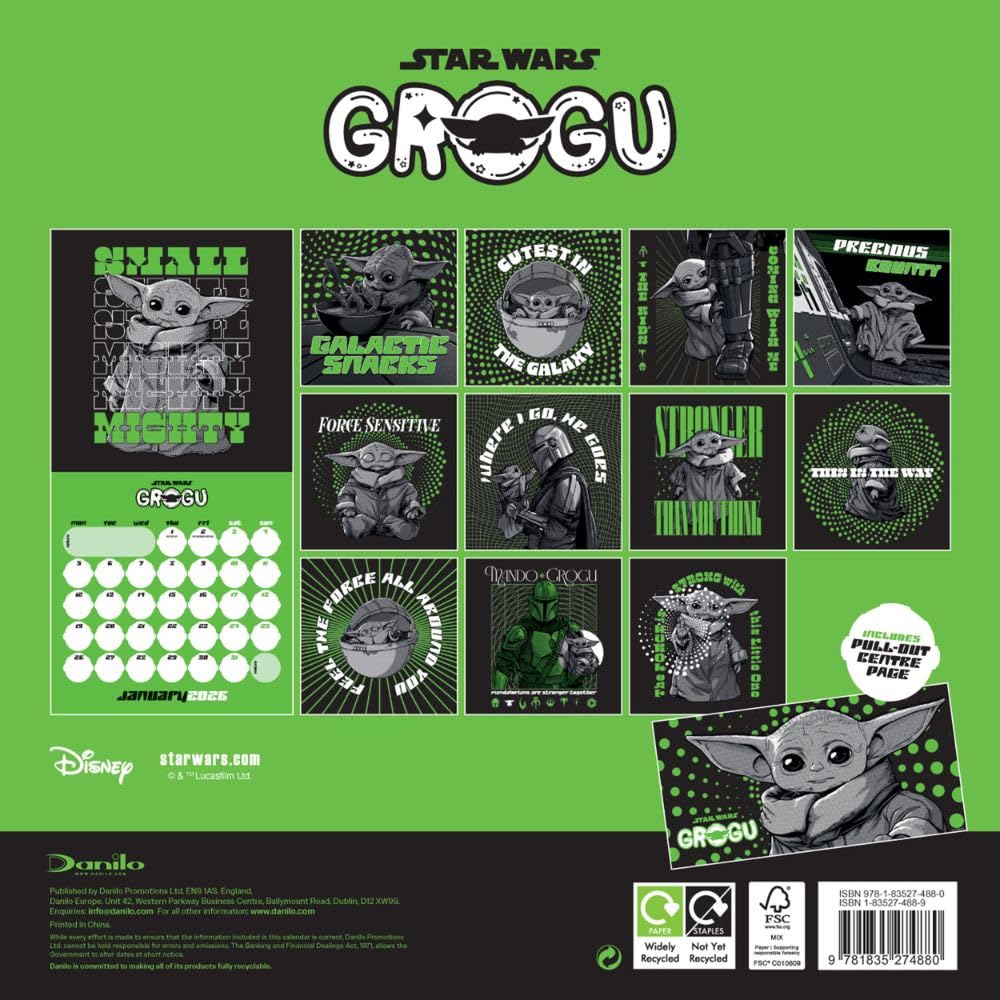 Star Wars: The Mandalorian Grogu Square Calendar 2026: 4 - Calendars By Star Wars: The Mandalorian