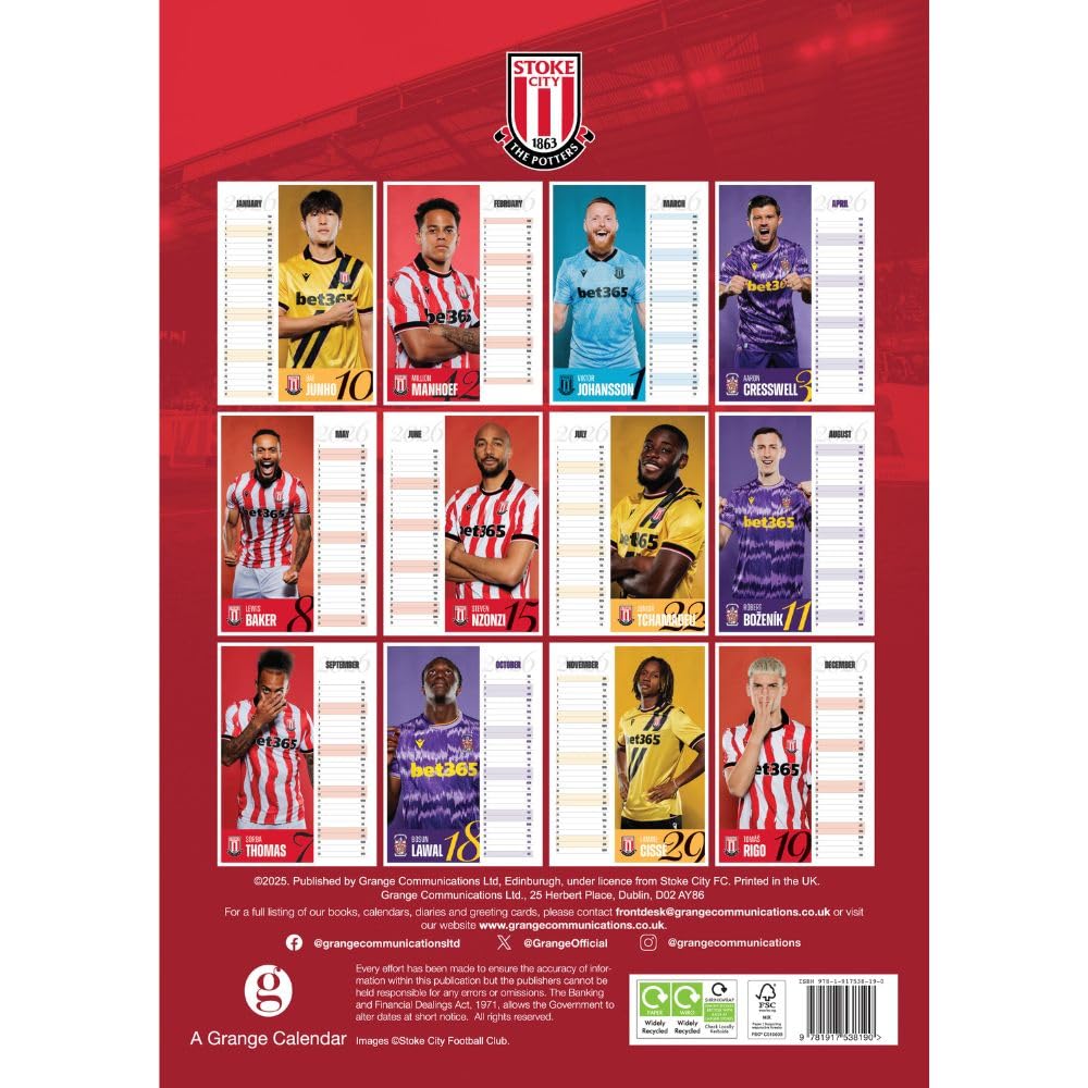Stoke City FC A3 Calendar 2026: 4 - Calendars By Stoke City