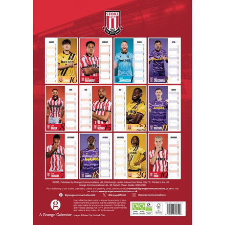 Stoke City FC A3 Calendar 2026: 4 - Calendars By Stoke City