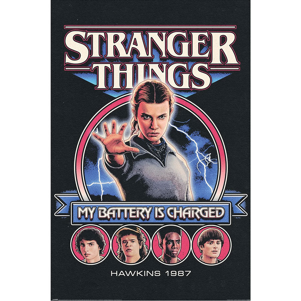Stranger Things 5 Poster My Battery Is Charged 46: 1 - Posters By Stranger Things