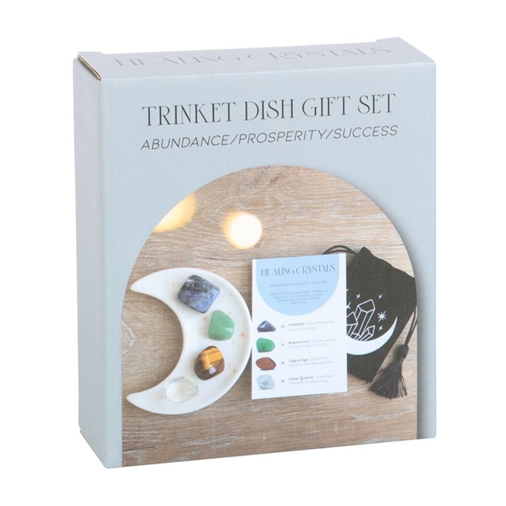 Success Healing Crystal Set with Moon Trinket Dish: 5 - By Gift Moments