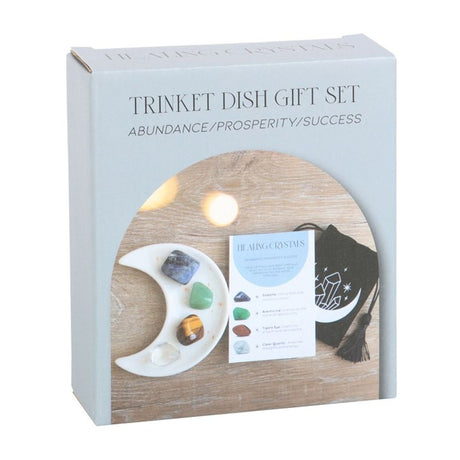 Success Healing Crystal Set with Moon Trinket Dish: 5 - By Gift Moments
