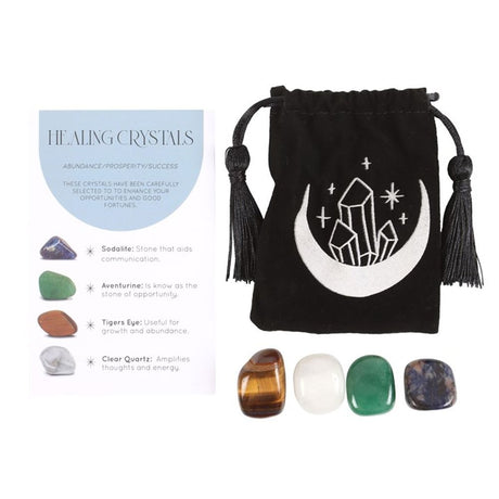 Success Healing Crystal Set with Moon Trinket Dish: 3 - By Gift Moments