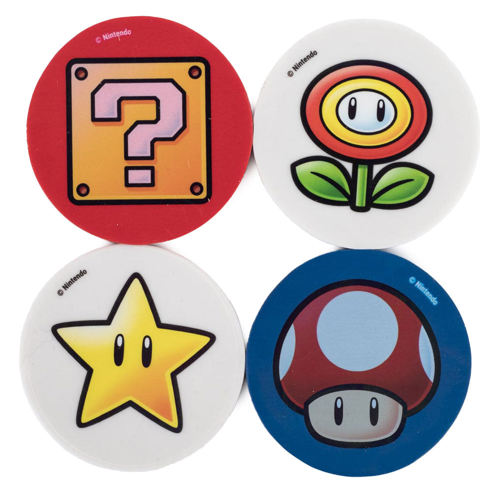 Super Mario 4pk Eraser Set: 2 - Stationery By Super Mario