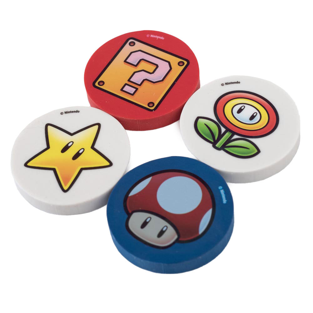 Super Mario 4pk Eraser Set: 1 - Stationery By Super Mario
