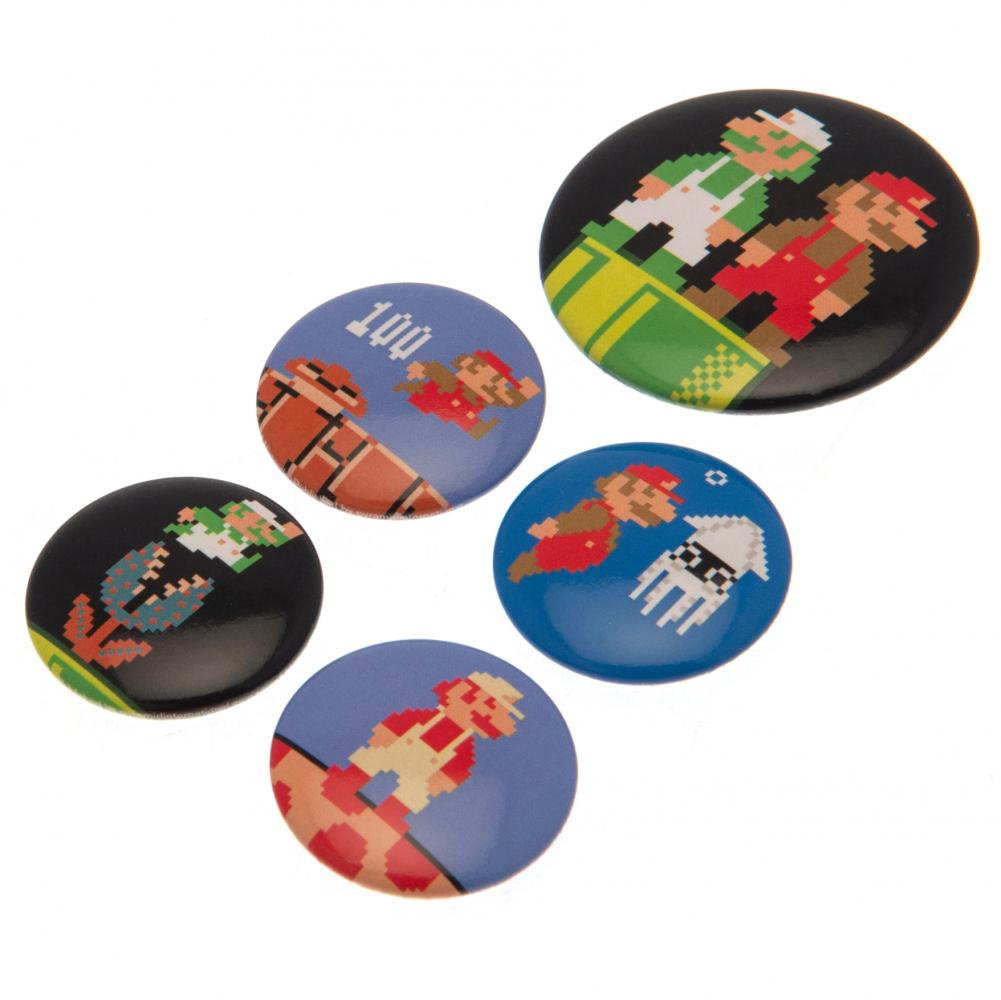 Super Mario Retro Button Badge Set: 2 Badges By Super Mario