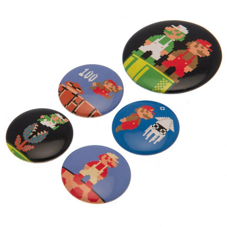 Super Mario Retro Button Badge Set: 2 Badges By Super Mario