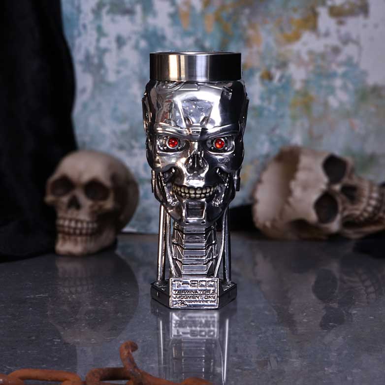 T-800 Terminator 2 Judgement Day T2 Head Goblet Wine Glass - Shop Goblets & Chalices At Gift Moments - 1