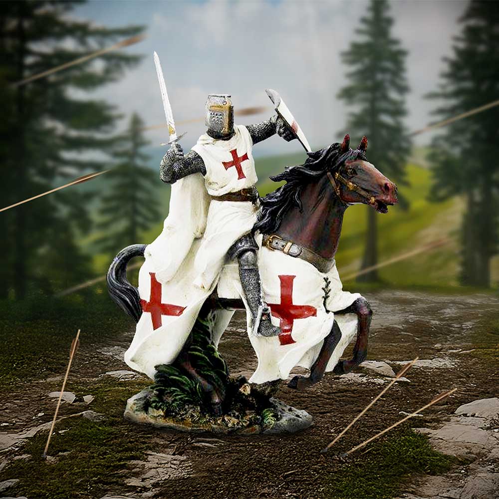 Take to Your Steed Medieval Templar Knight Figurine: 1 Figurines Medium (15 29cm) By NN Designs