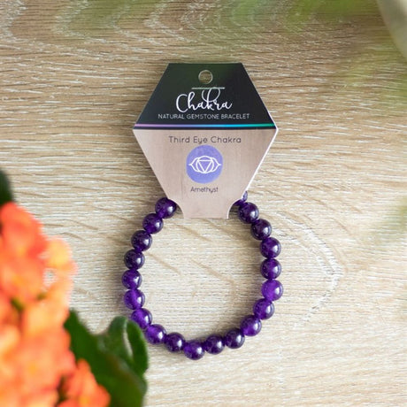 Third Eye Chakra Amethyst Gemstone Bracelet: 1 - Bracelets By Gift Moments