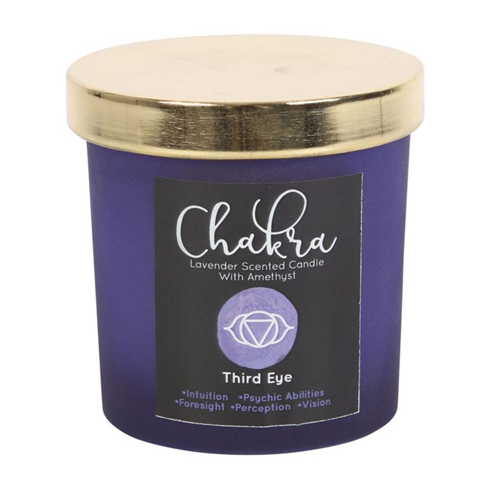 Third Eye Chakra Lavender Crystal Chip Candle: 3 - Candles By Gift Moments