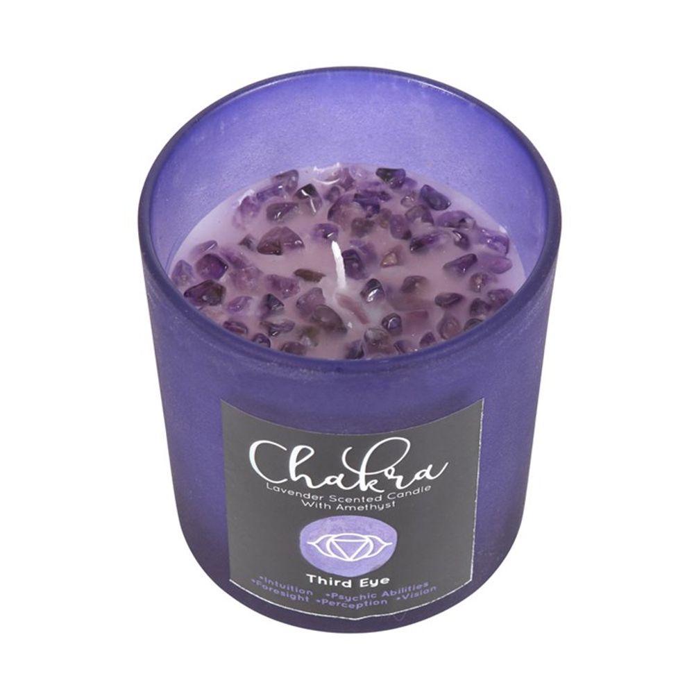 Third Eye Chakra Lavender Crystal Chip Candle: 1 - Candles By Gift Moments