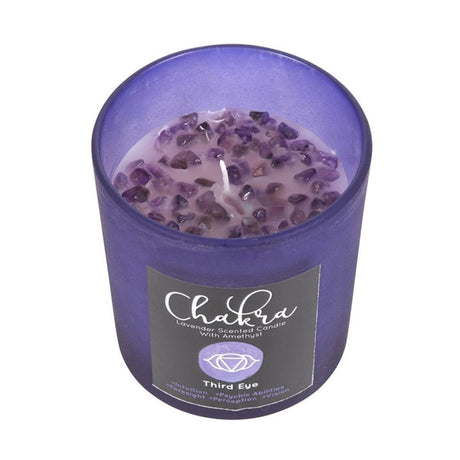 Third Eye Chakra Lavender Crystal Chip Candle: 1 - Candles By Gift Moments
