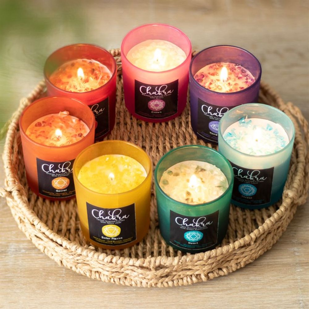 Third Eye Chakra Lavender Crystal Chip Candle: 5 - Candles By Gift Moments