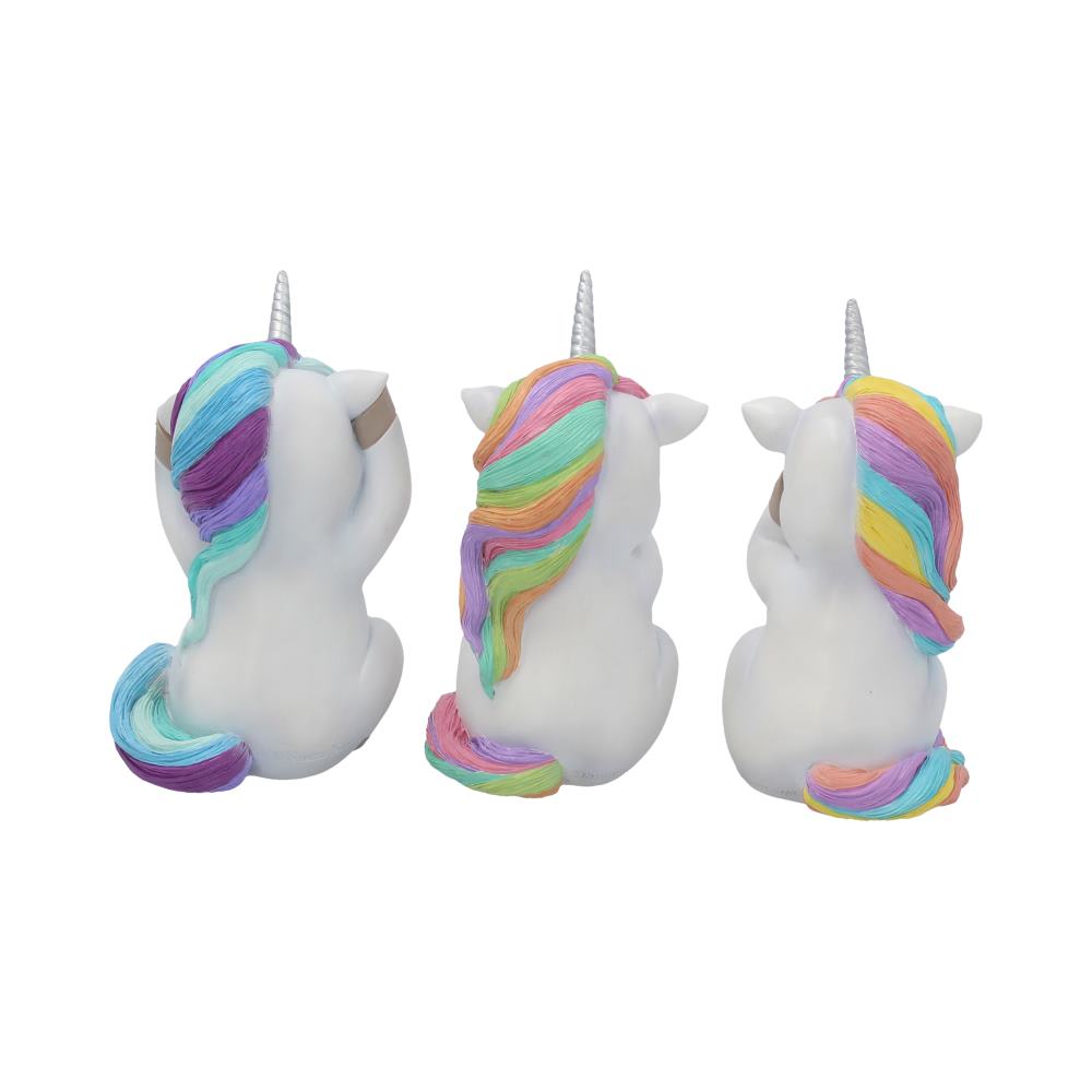 Three Wise Cutiecorns Ornament Cute Unicorn Figurine Set: 5 - Figurines Small (Under 15cm) By NN Designs