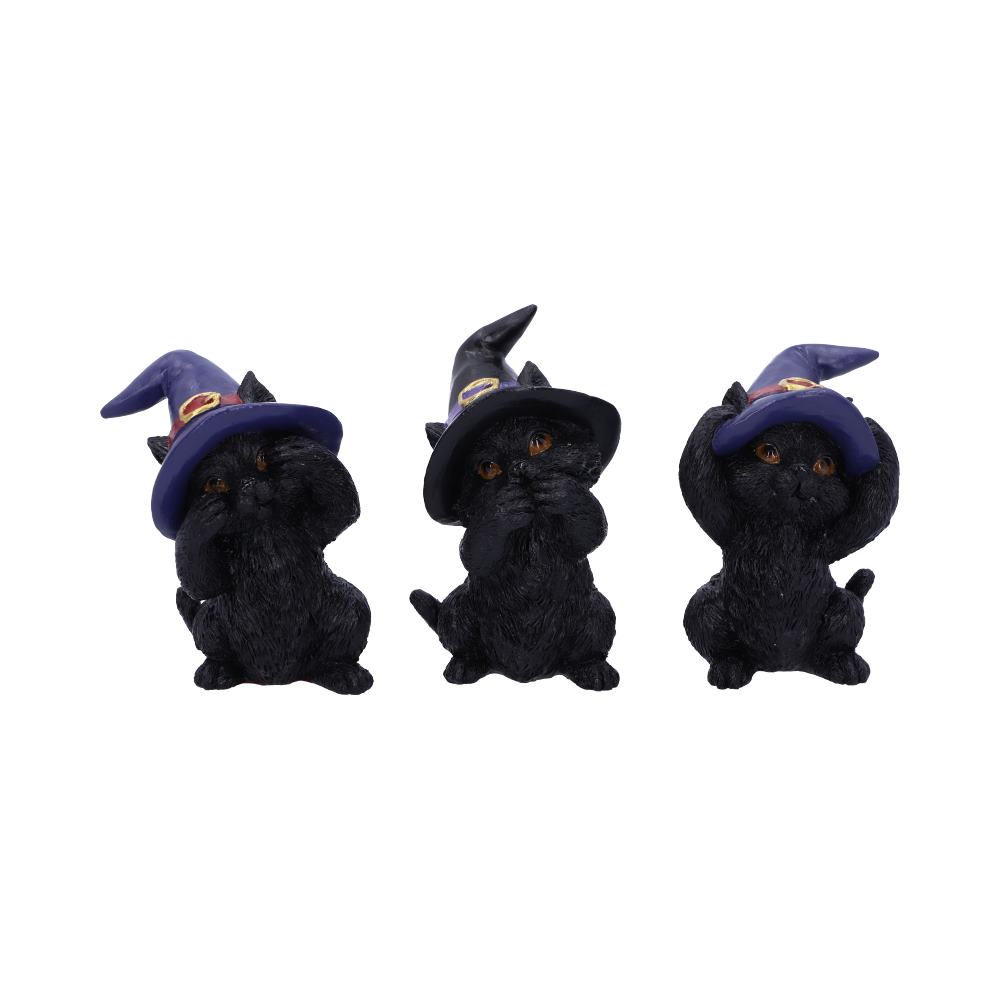 Three Wise Familiars See No Hear No Speak No Evil Black Cats Figurine: 2 - Figures & Collectables By Gift Moments