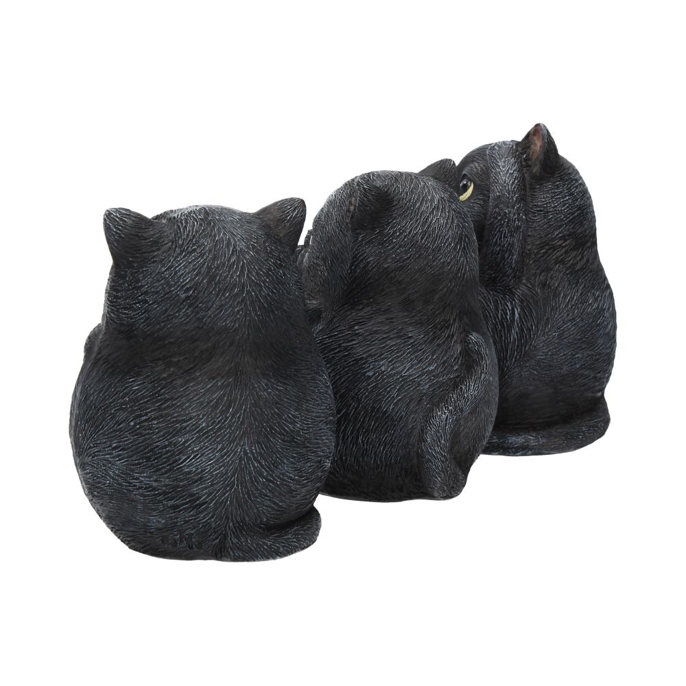 Three Wise Fat Cat Figurines 8.5cm - 3 Wise Cute Cats: 4 - Figurines Small (Under 15cm) By NN Designs