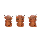 Three Wise Highland Cow Figurines 9.6cm - Shop Figures & Collectables At Gift Moments - 4