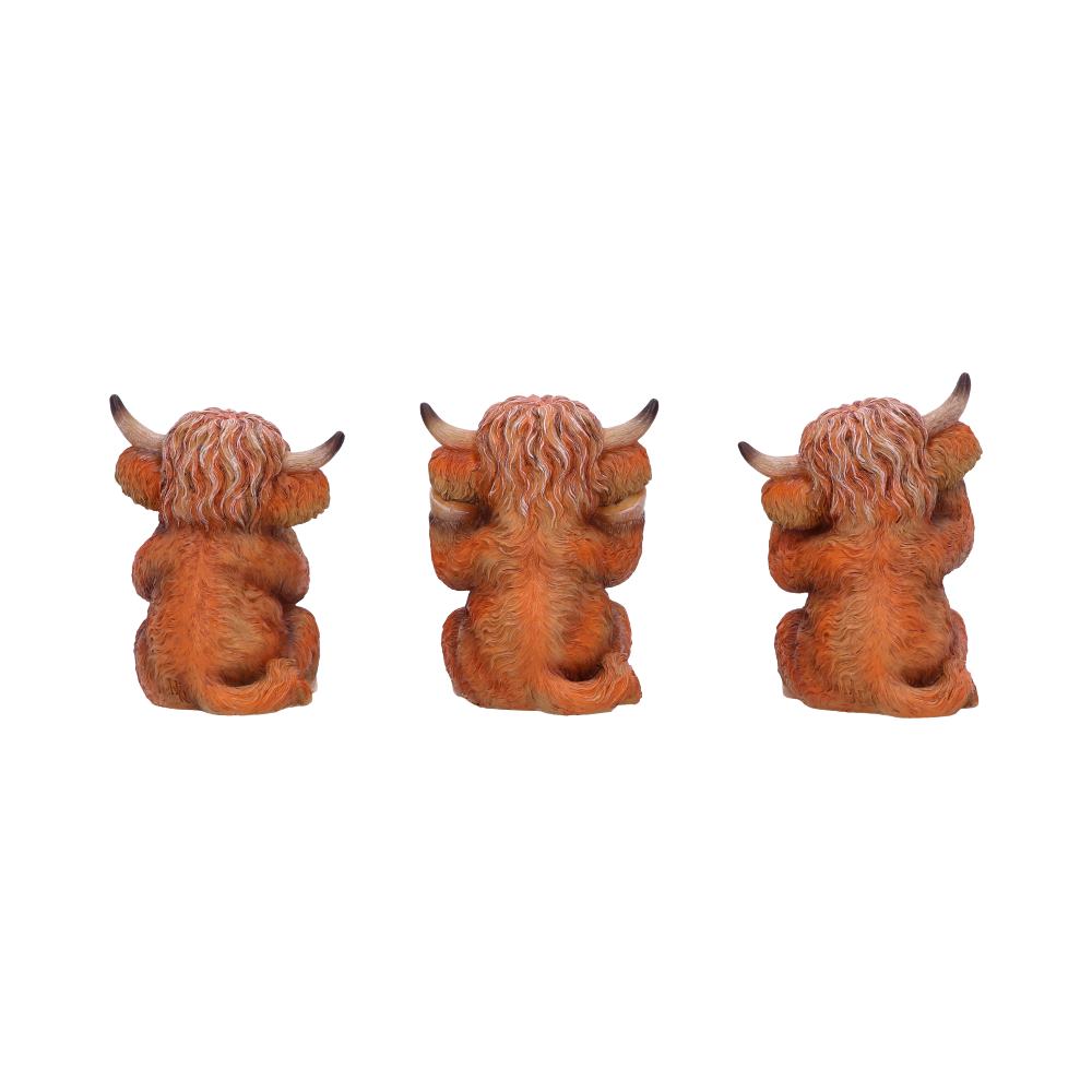 Three Wise Highland Cow Figurines 9.6cm - Shop Figures & Collectables At Gift Moments - 4