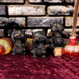 Three Wise Kitties See No Hear No Speak No Evil Familiar Black Cats Figurine: 1 - Figures & Collectables By Gift Moments
