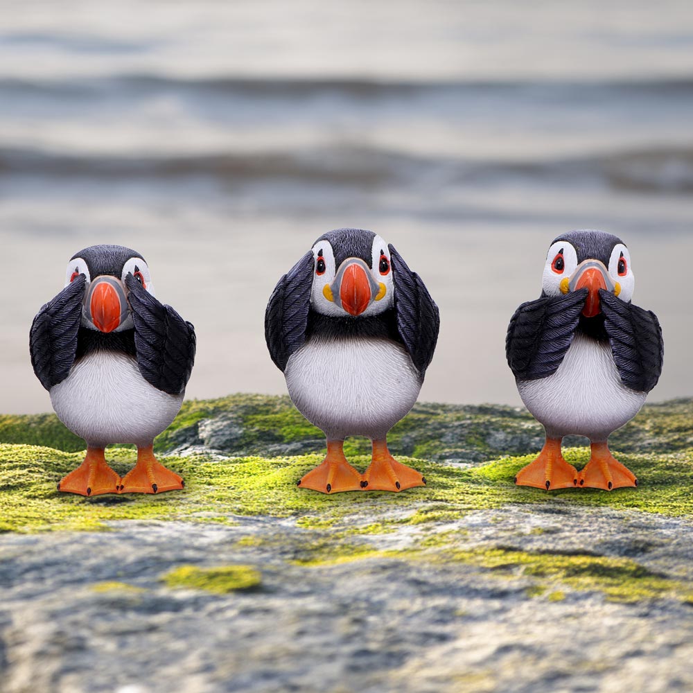 Three Wise Puffin Figurines: 1 - Figures & Collectables By NN Designs