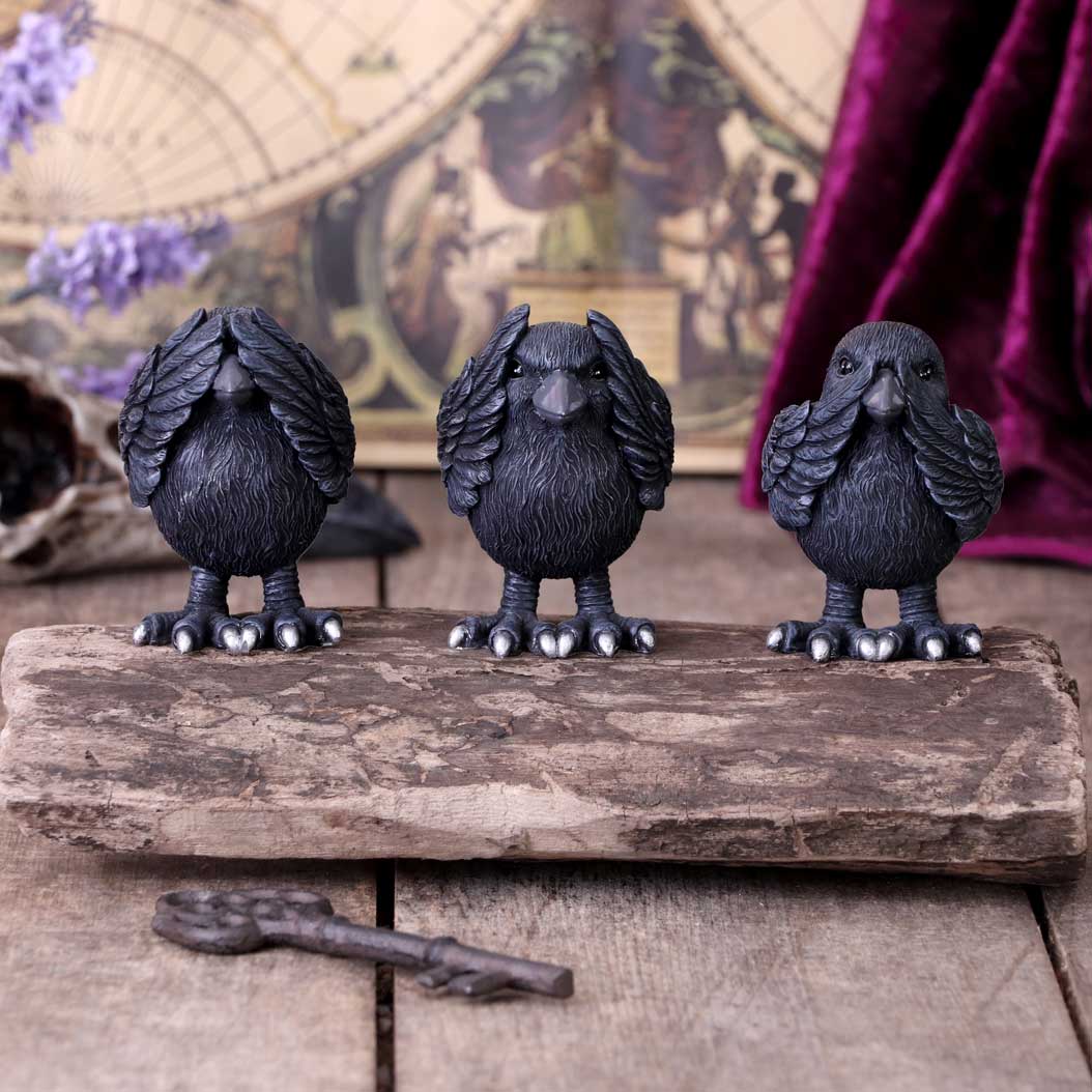 Three Wise Ravens Figurines 8.7cm - Shop Figures & Collectables At Gift Moments - 1