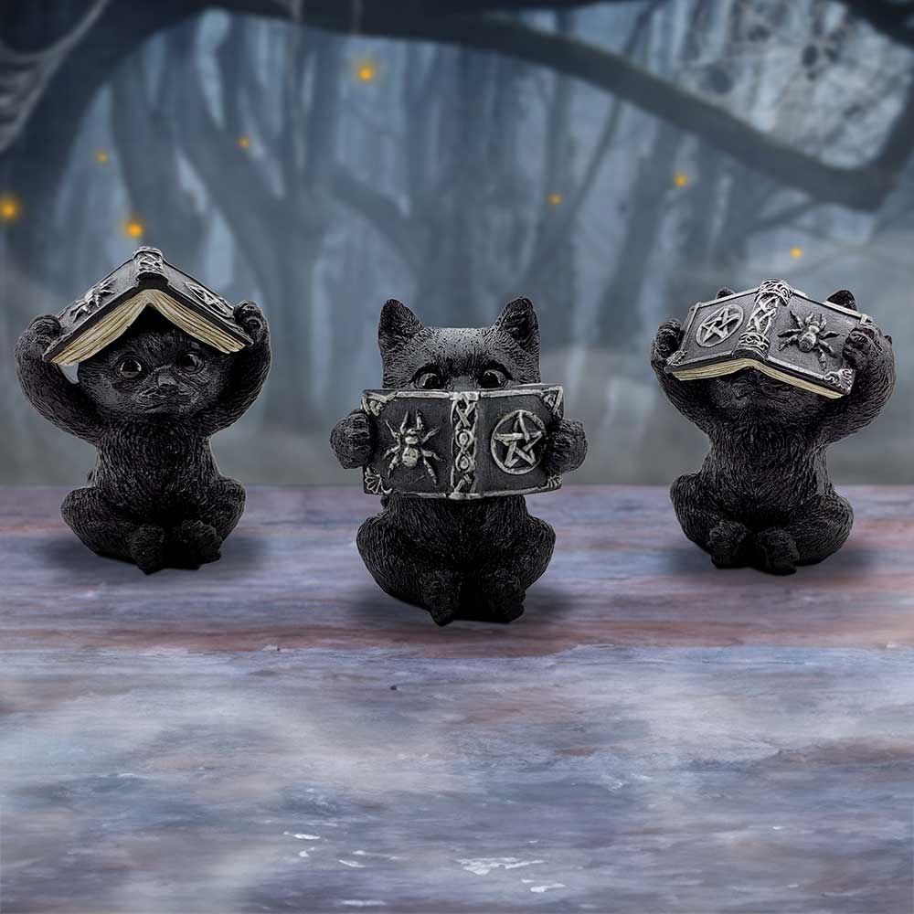 Three Wise Witchy Black Spell Cats 8.5cm: 1 - Figures & Collectables By Gift Moments