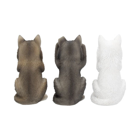 Three Wise Wolves Figurines 10cm: 4 - Figurines Small (Under 15cm) By NN Designs