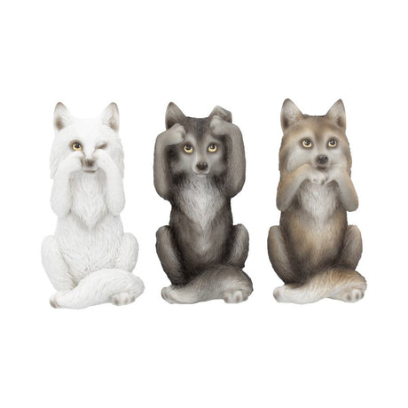 Three Wise Wolves Figurines 10cm: 2 - Figurines Small (Under 15cm) By NN Designs