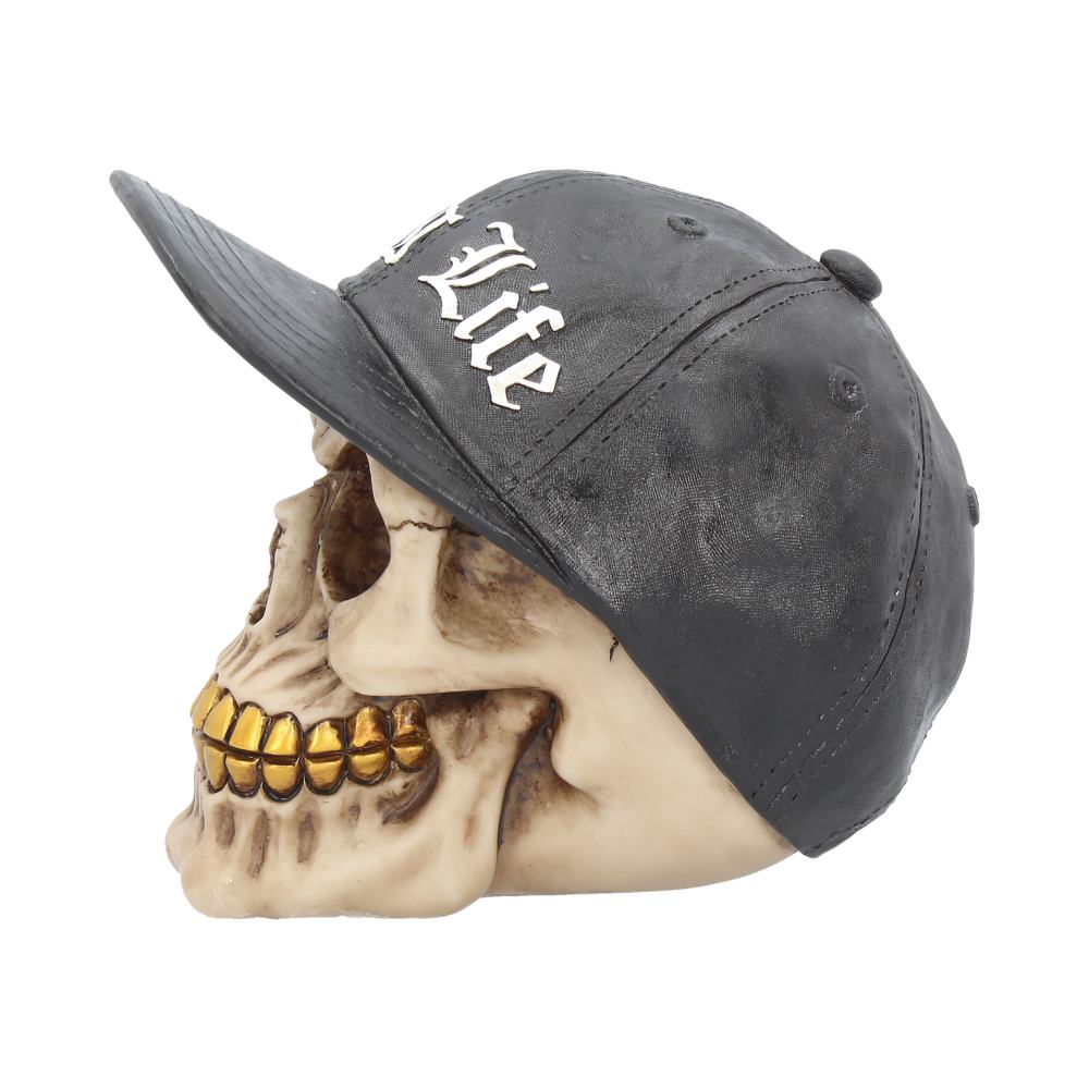 Thug Life Skull with Gold Teeth and Baseball Cap Figurine 15.8cm: 4 - Figures & Collectables By Gift Moments