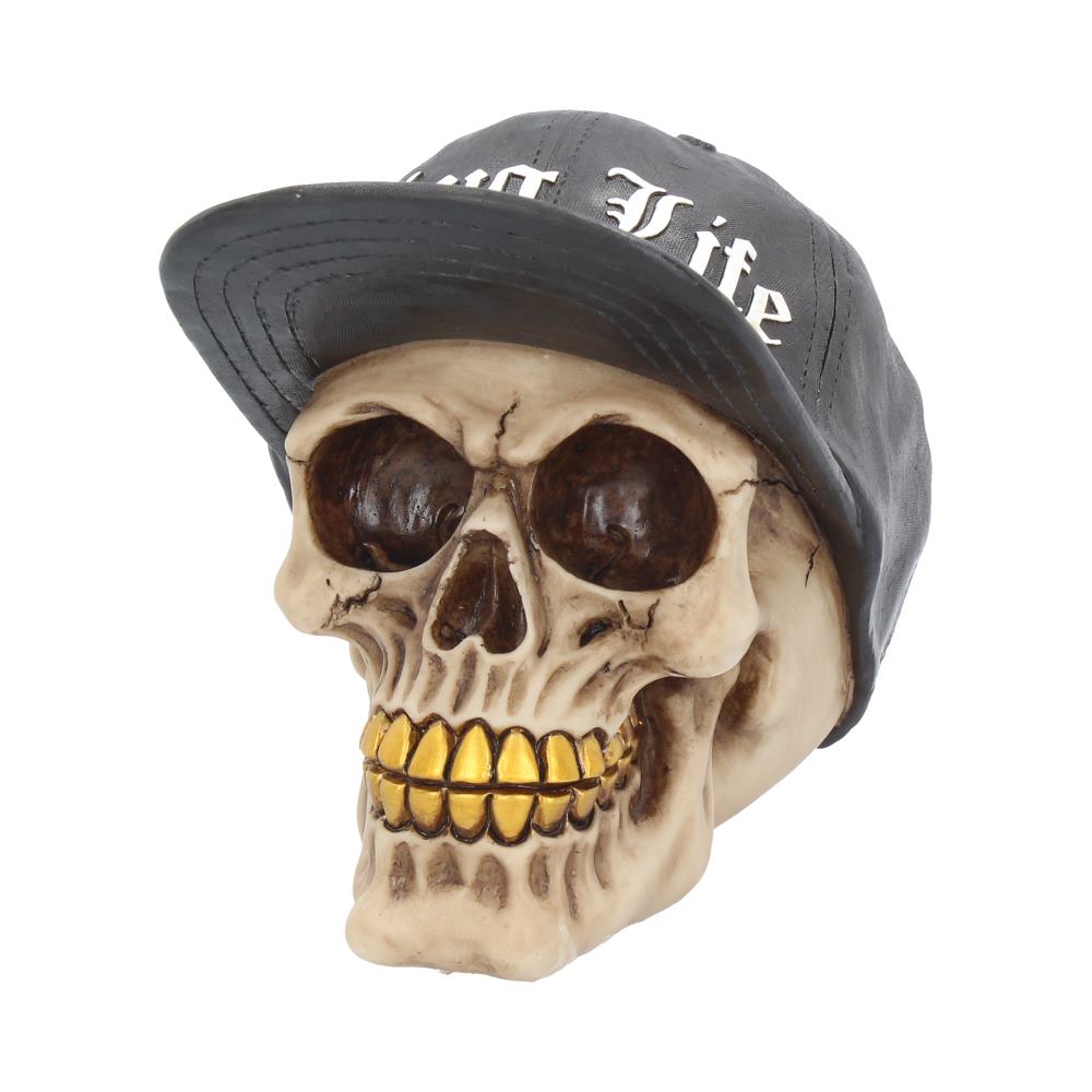 Thug Life Skull with Gold Teeth and Baseball Cap Figurine 15.8cm: 3 - Figures & Collectables By Gift Moments