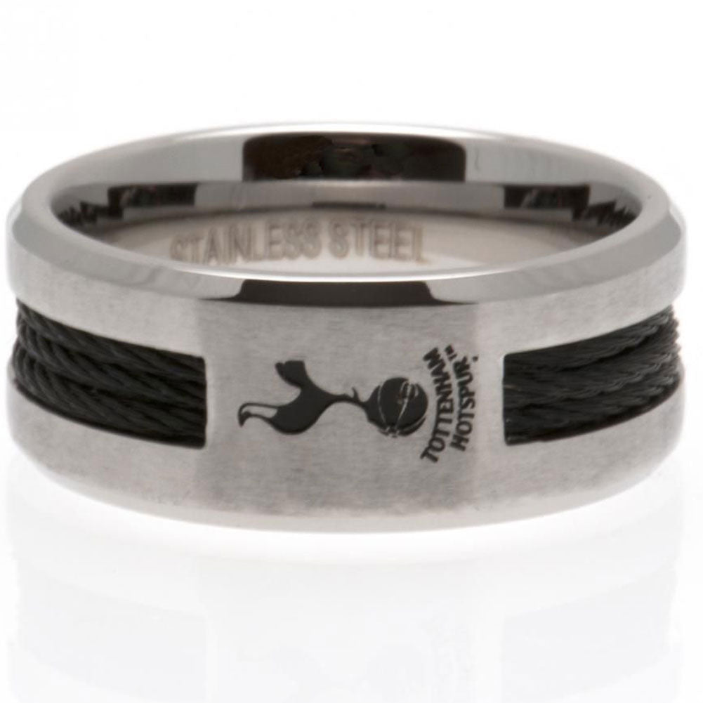 Tottenham Hotspur FC Black Inlay Ring Large: 1 - Jewellery By Tottenham Hotspur