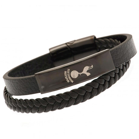 Tottenham Hotspur FC Black IP Leather Bracelet: 1 Jewellery By Tottenham Hotspur