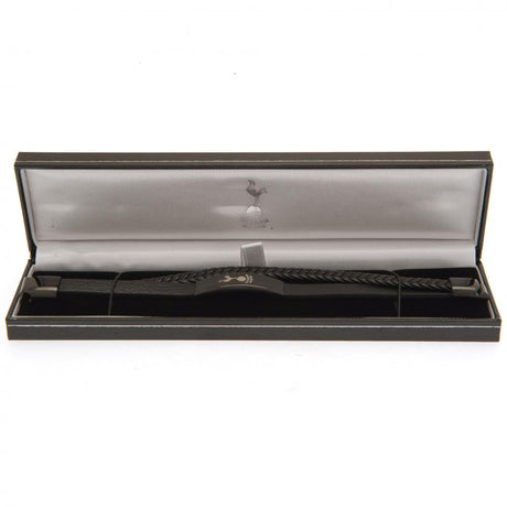 Tottenham Hotspur FC Black IP Leather Bracelet: 3 Jewellery By Tottenham Hotspur