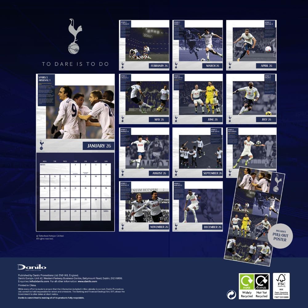 Tottenham Hotspur FC Calendar & Diary Musical Gift Box 2026: 4 - Calendars By Tottenham Hotspur