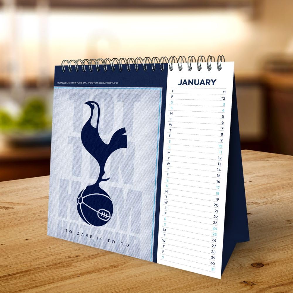 Tottenham Hotspur FC Desktop Calendar 2026: 4 - Calendars By Tottenham Hotspur