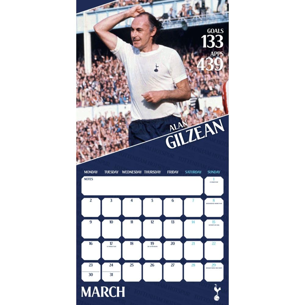 Tottenham Hotspur FC Legends Square Calendar 2026: 2 - Calendars By Tottenham Hotspur