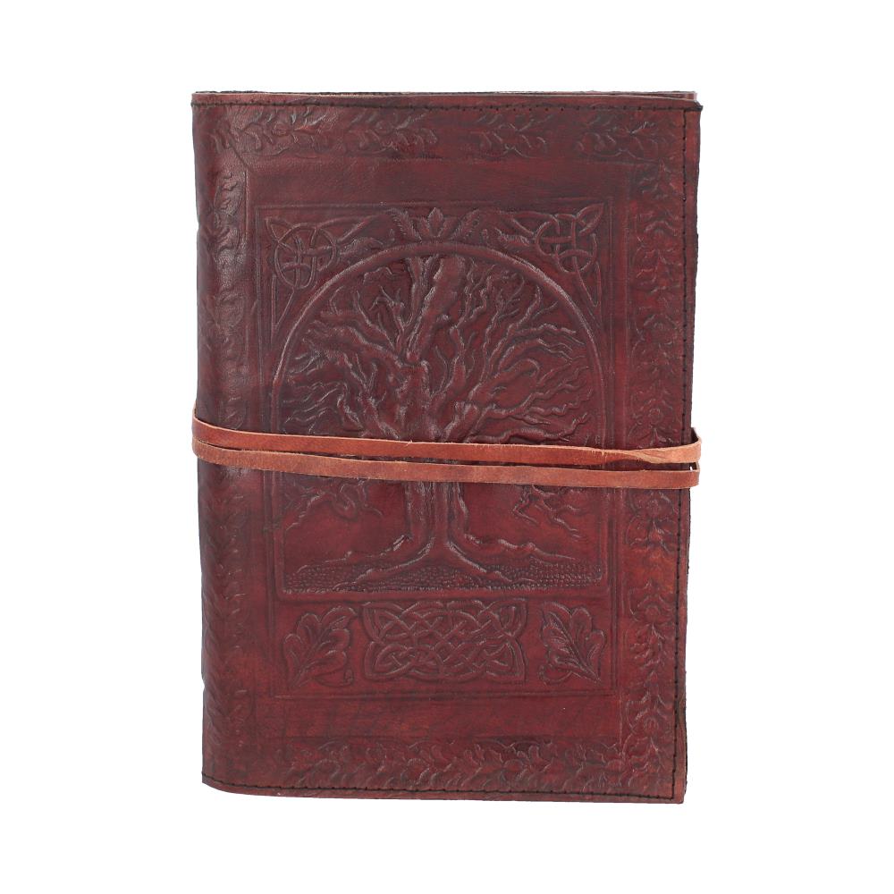 Tree Of Life Bound Red Leather Embossed Journal 18 x 25cm: 2 - Leather Journals By Gift Moments