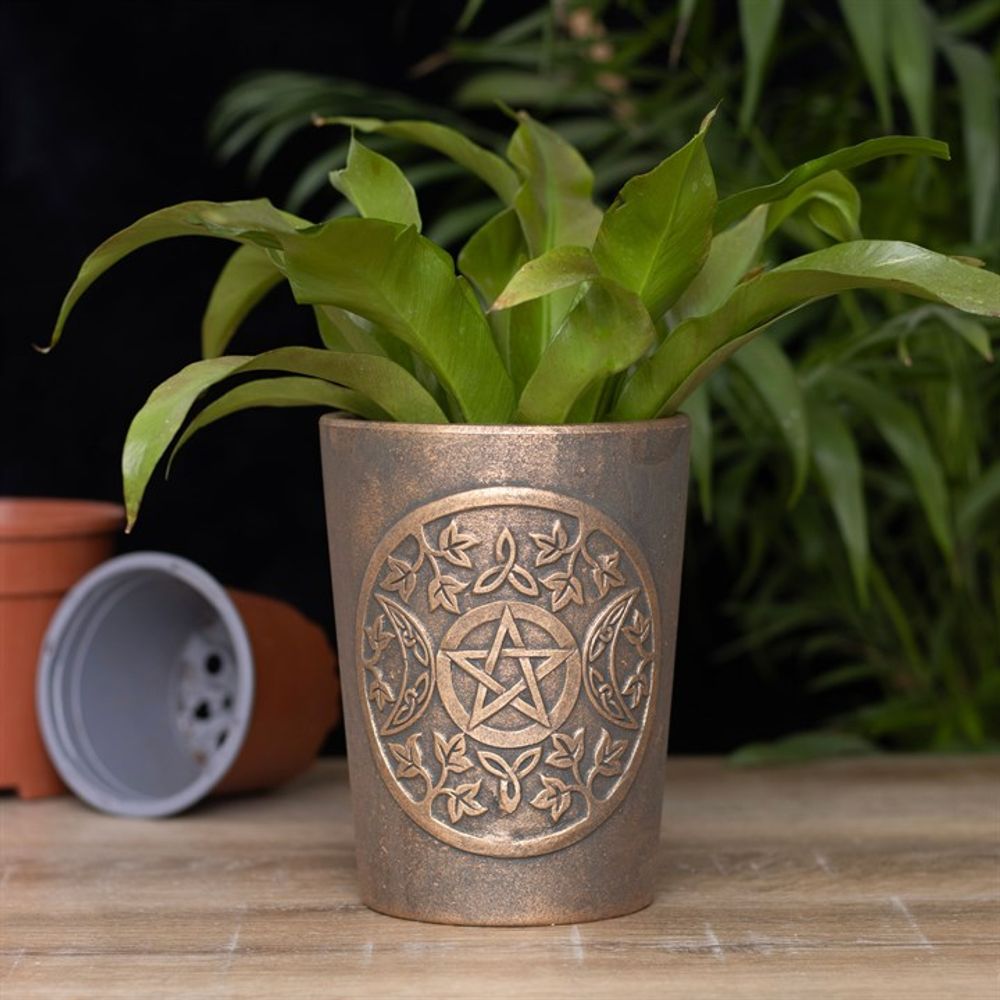 Triple Moon Bronze Terracotta Plant Pot by Lisa Parker: 1 - Pots & Planters By Gift Moments