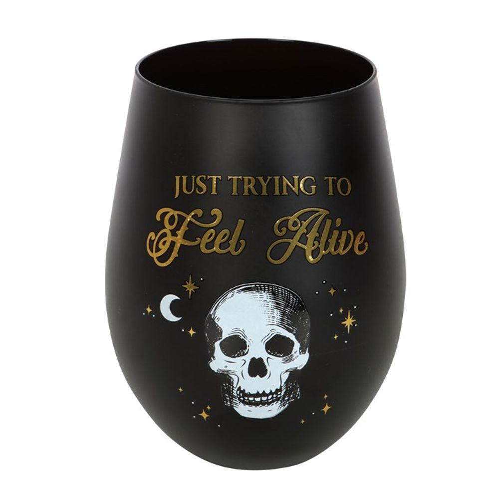 Trying to Feel Alive Stemless Wine Glass: 1 - By Gift Moments