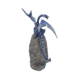 Cobalt Custodian Fantasy Blue Dragon Sitting On A Geode