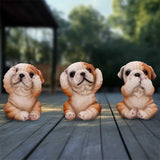 Three Wise Bulldogs Figurines (Set of 3) - Shop Figurines Small (Under 15cm) At Gift Moments - 1